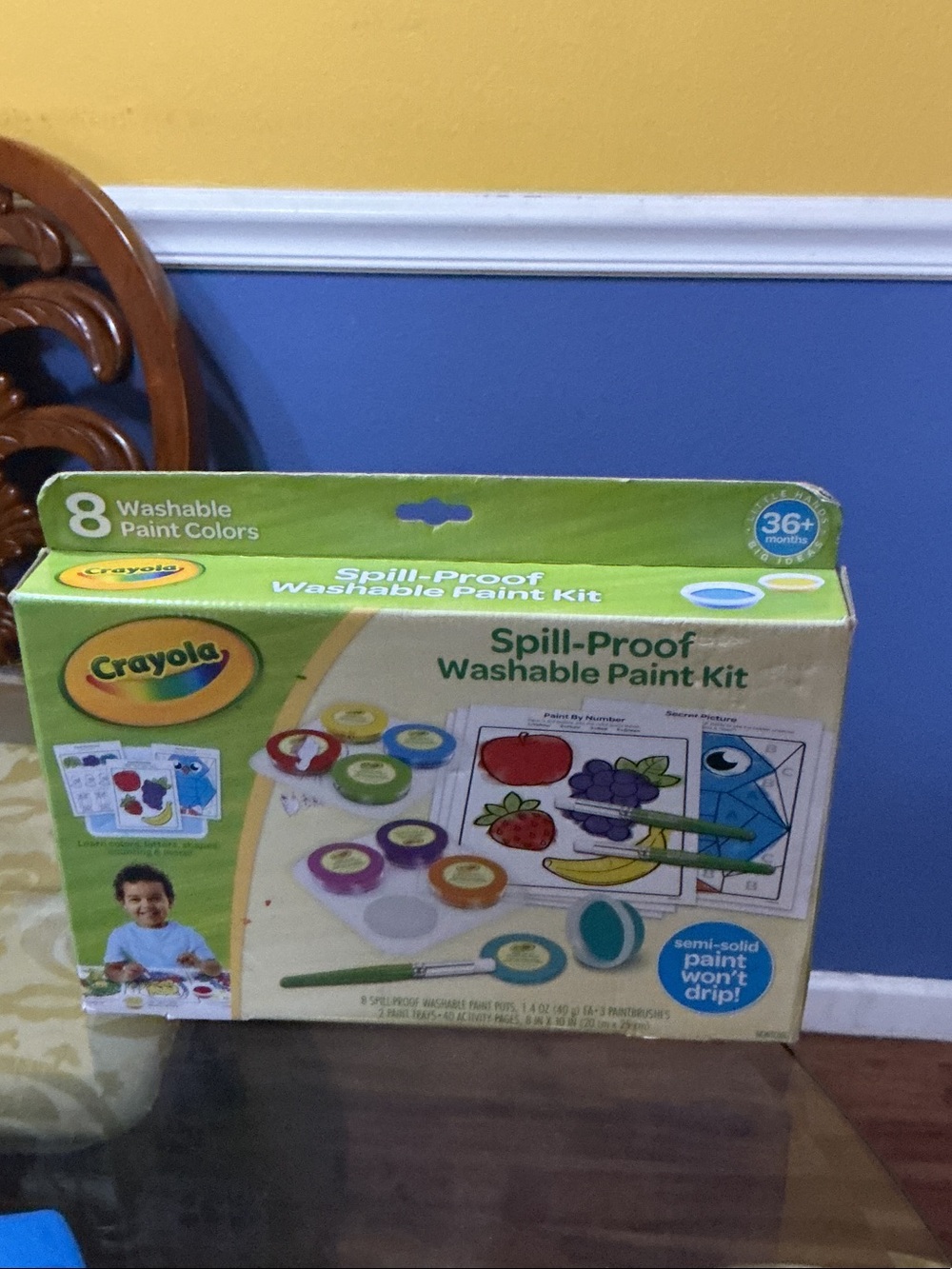 Crayola Spill-Proof Washable Paint Kit - Green, Yellow, Blue, Purple, Red